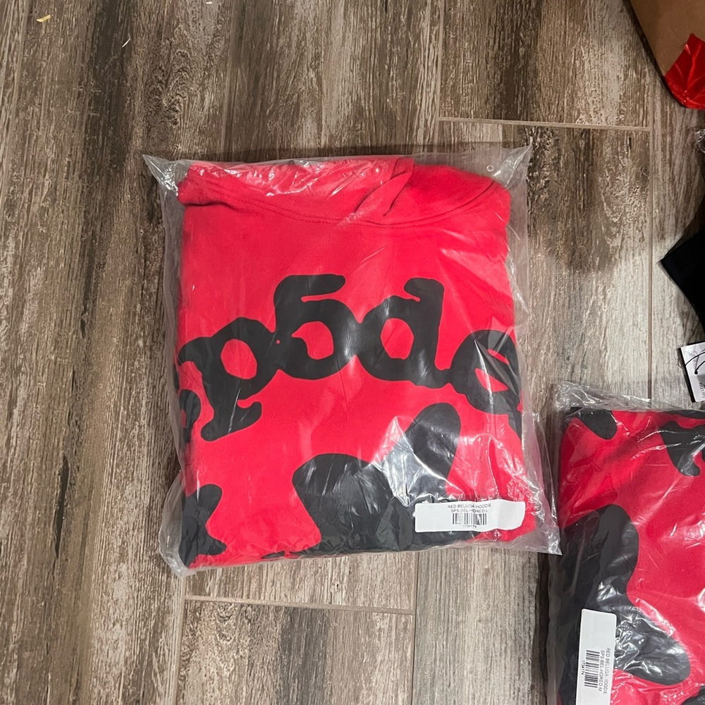 Red Hoodie with Black Graphic